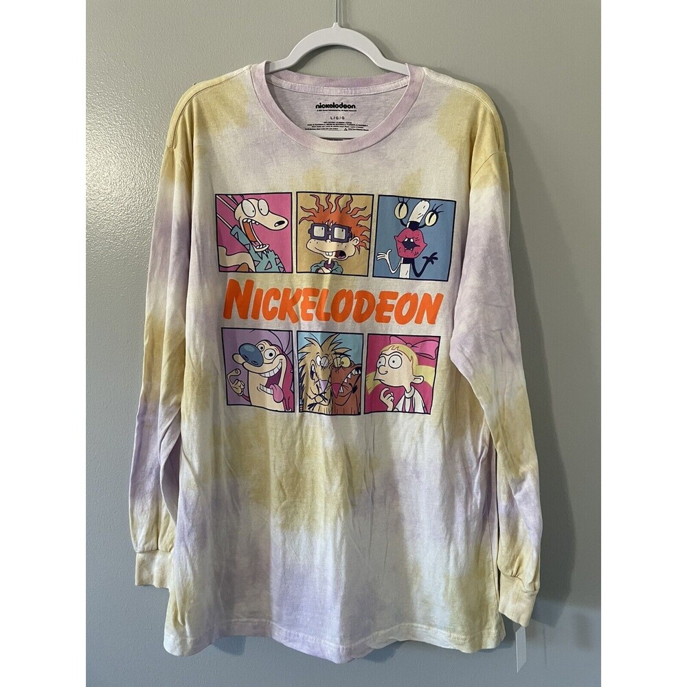 Nickelodeon Mens Size L  Tie Dye 100% Cotton Pullover Shirt Rugrats NWT